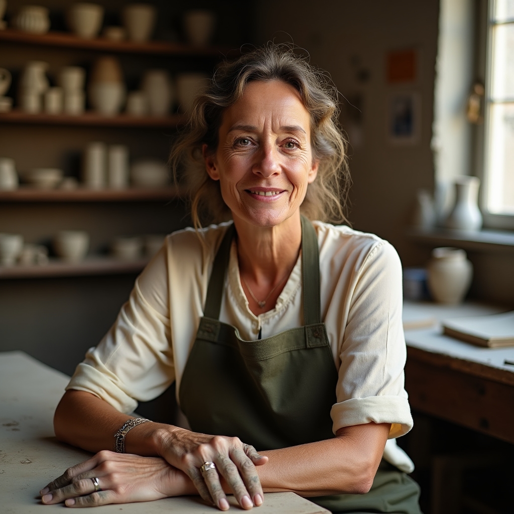 Portrait einer Handwerkerin, die über ihre Erfahrungen spricht